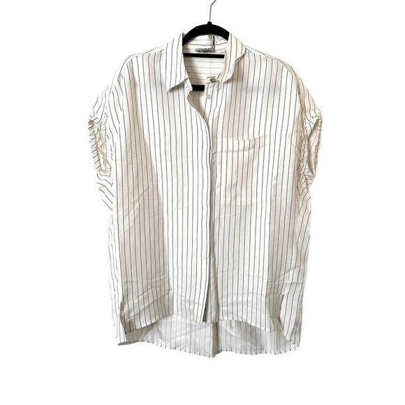 JASON WU‎ Pinstriped Button Down Top NWT Sz 4 - Picture 2 of 4